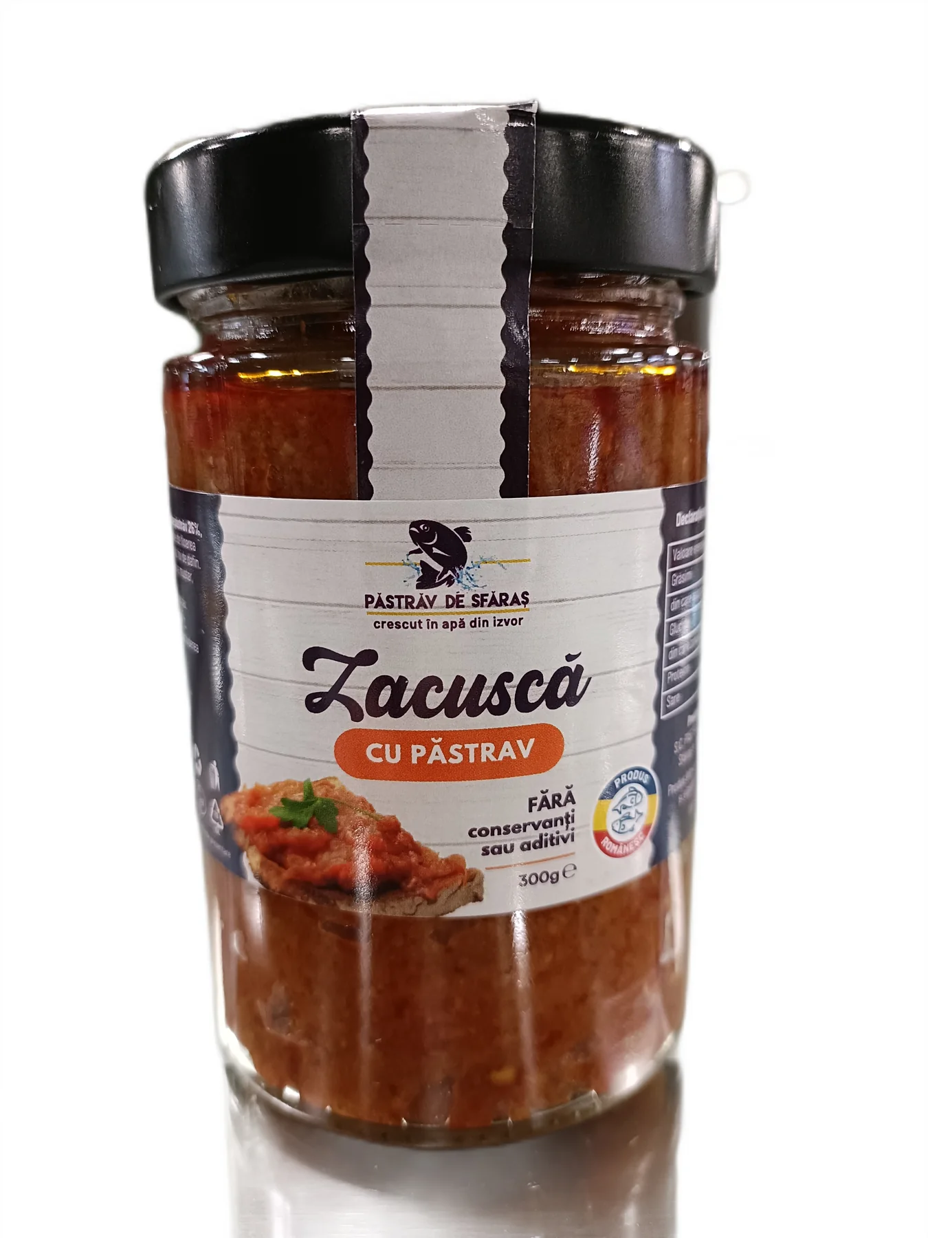 Borcan de 300 g cu zacuscă cu păstrăv